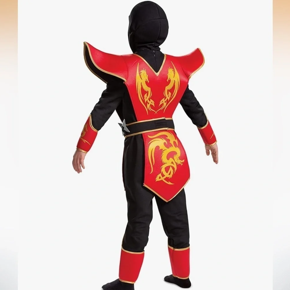NWT Kid's Red Ninja Halloween Costume, Samurai Warrior size small 4-6